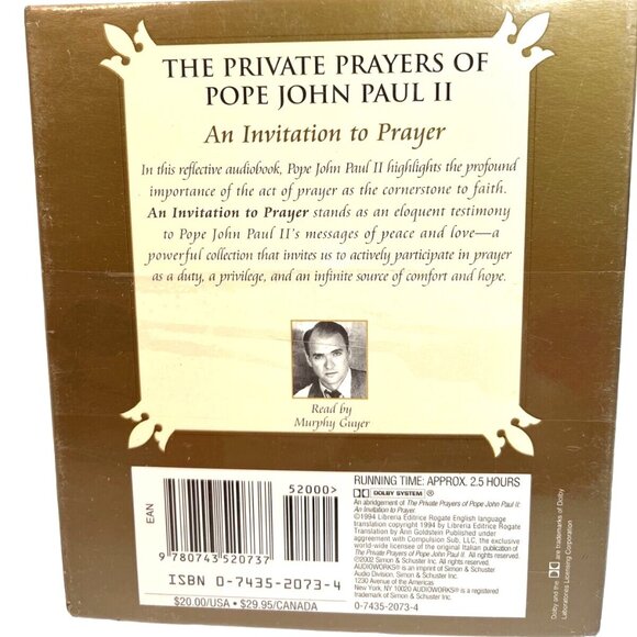 The Private Prayers Of Pope John Paul II Audiobook CD - Picture 2 of 4